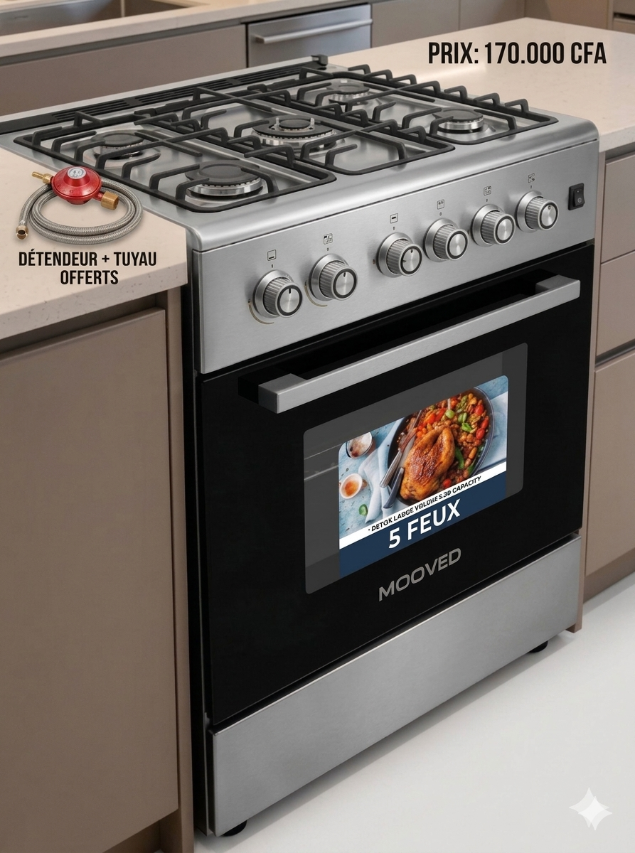 GAZINIÈRE 5 FEU MOOVED INOX