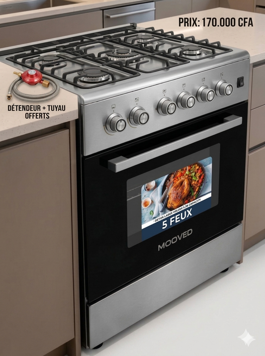 GAZINIÈRE 5 FEU MOOVED INOX