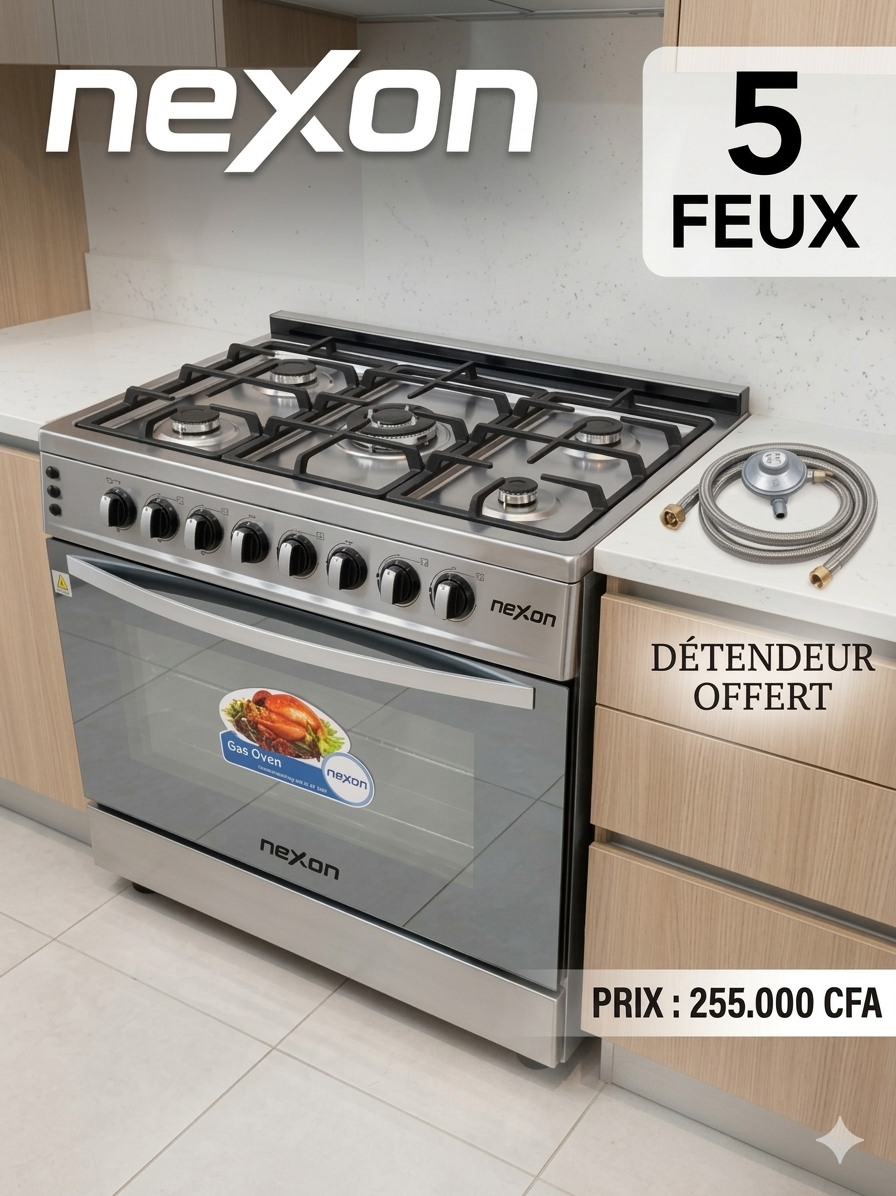 GAZINIÈRE 5 FEU INOX