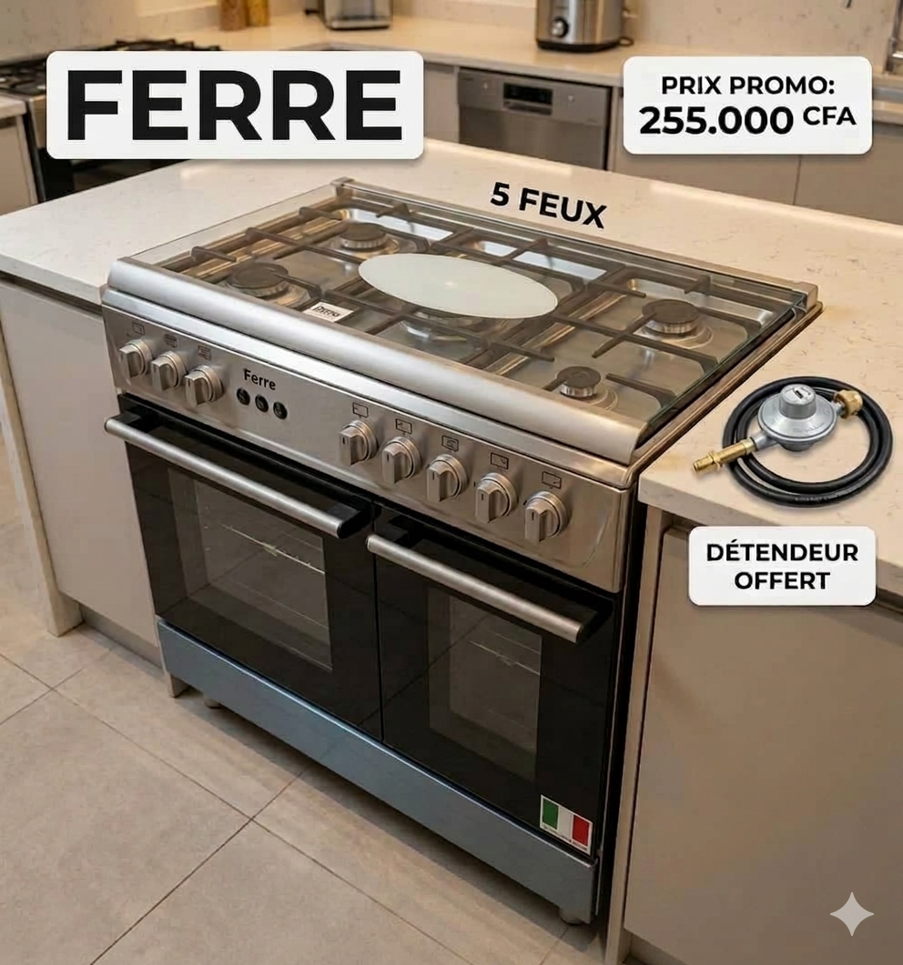 GAZINIÈRE 5 FEU INOX