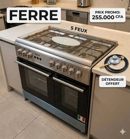 GAZINIÈRE 5 FEU INOX